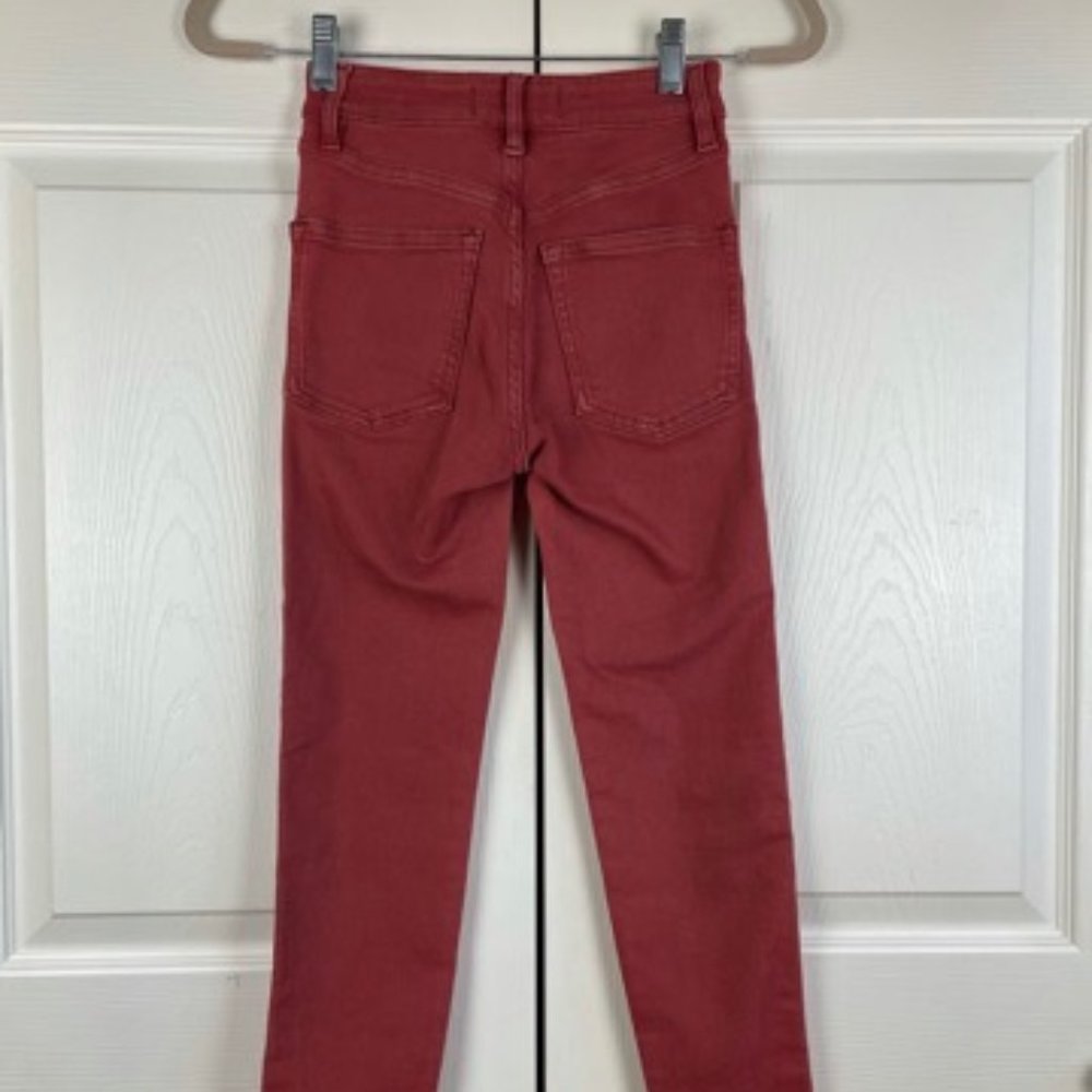 Free People Raw Hems High Rise Skinny Jeans Red 24 - Picture 3 of 10
